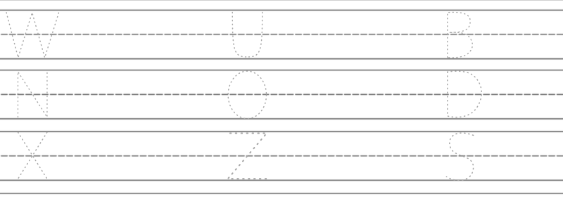 Buchstaben schreiben lernen: Buchstaben zum Nachziehen